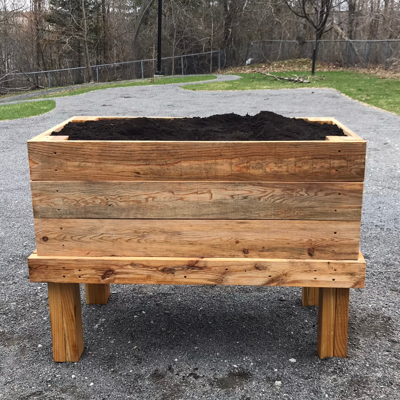 Chargez l'image dans la visionneuse de la galerie, Bac à jardinage en bois sur pattes profond