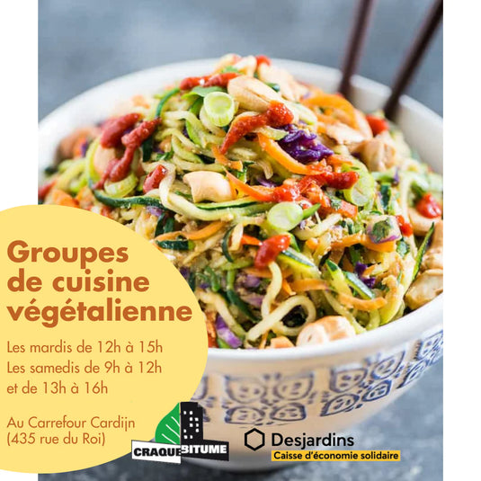 Groupe de cuisine végétalienne : édition du mardi 30 avril de 13h à 16h