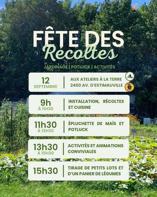 Horaire de la fête des récoltes