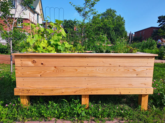 Bac à jardinage de grand format sur pattes en bois