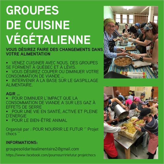 Groupe de cuisine végétalienne : édition du mardi 30 avril de 13h à 16h